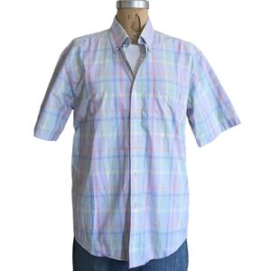 Alan Flusser Plaid Shirt Size Medium